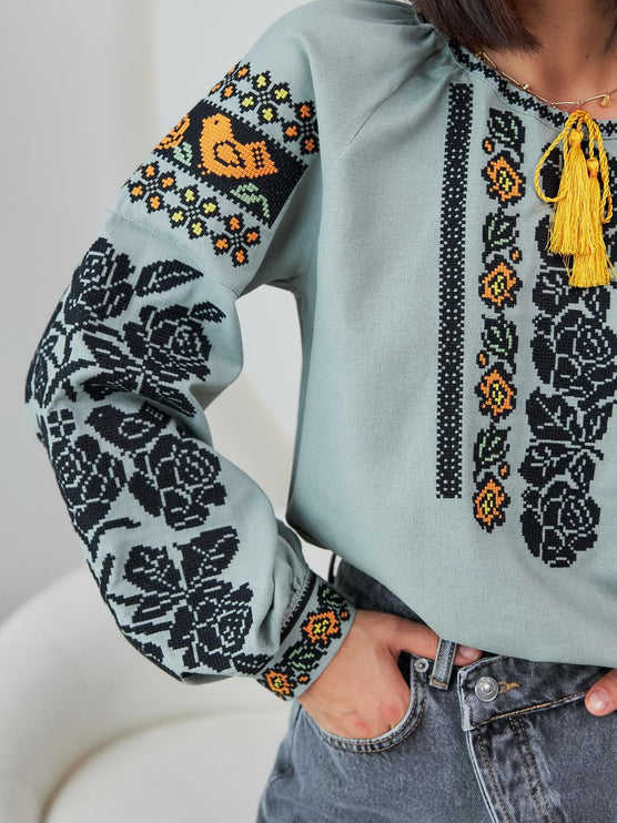 Women's Linen Vyshyvanka with Floral Embroidery