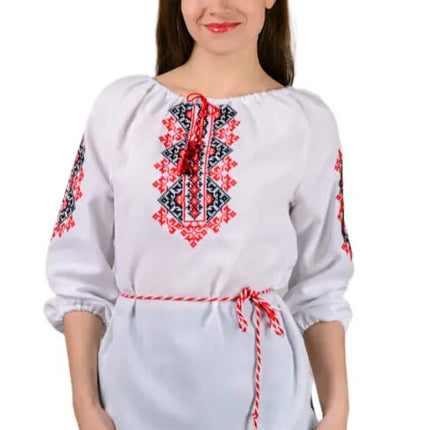 Womens embroidered shirt Ukrainochka with red embroidery