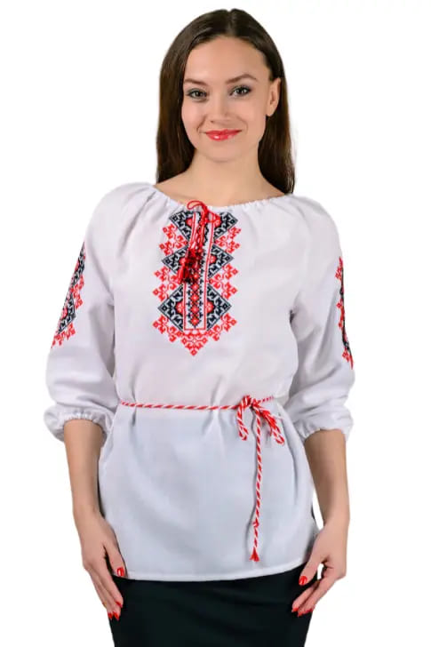 Womens embroidered shirt Ukrainochka with red embroidery