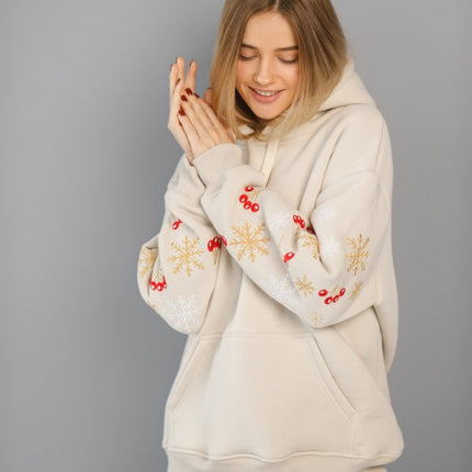 Embroidered hoodies with a Christmas ornament