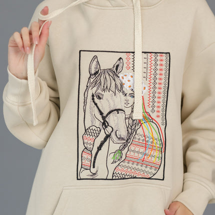 Women's hoodie with embroidery