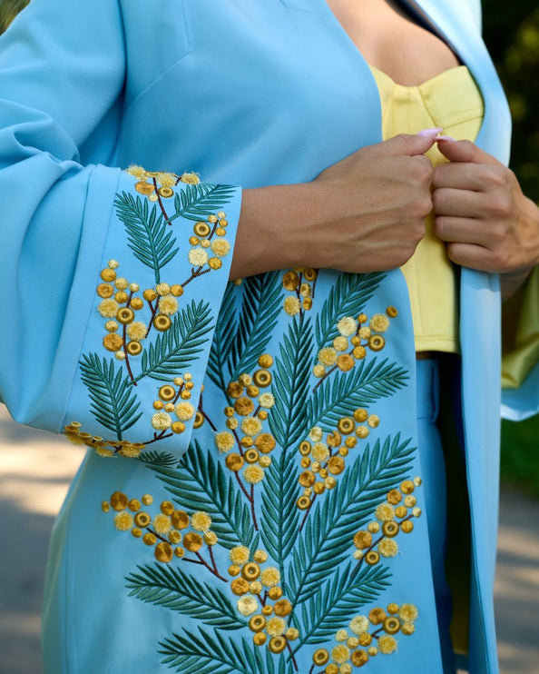 Women's designer suit with embroidery