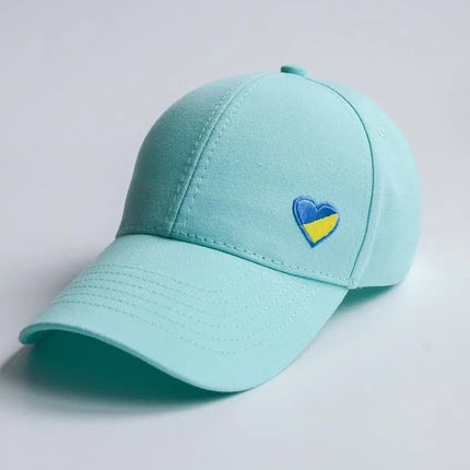 Baseball cap with embroidered Ukrainian heart