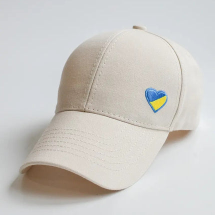 Baseball cap with embroidered Ukrainian heart