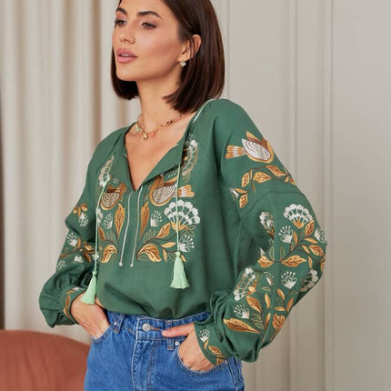 Blouse with embroidery in Ukrainian style