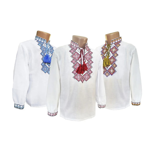 Children's embroidered shirt with long sleeves