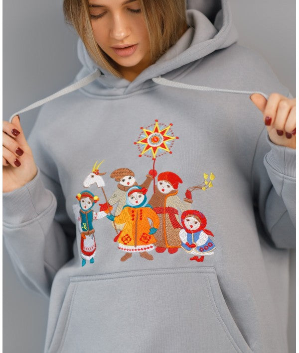 Christmas Hoodies with Embroidered Ornaments