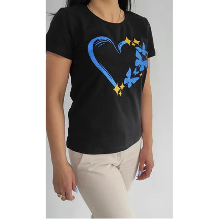 Embroidered Heart T Shirt