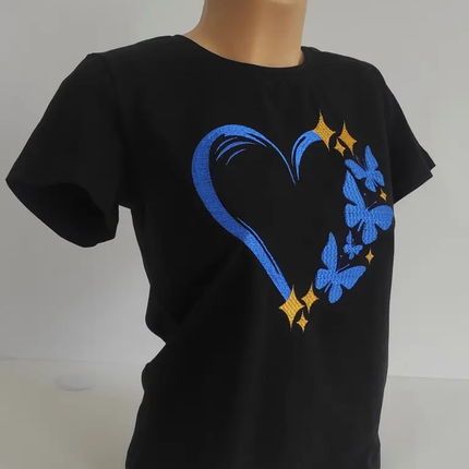 Embroidered Heart T Shirt_876