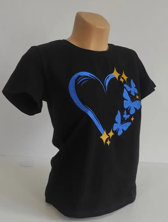 Embroidered Heart T Shirt_876