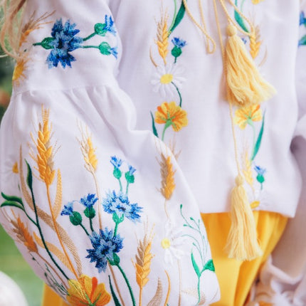 Embroidered blouse for a girl Field Flowers