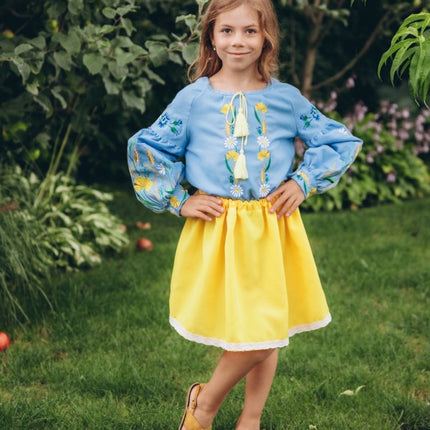 Embroidered blouse for a girl Field Flowers