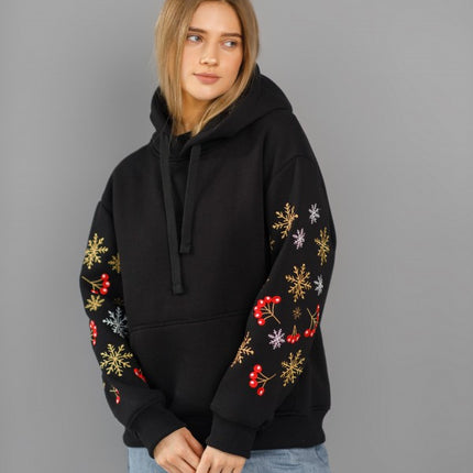 Embroidered hoodies with a Christmas ornament