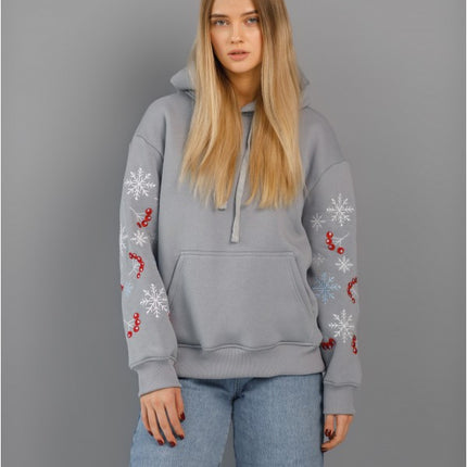 Embroidered hoodies with a Christmas ornament