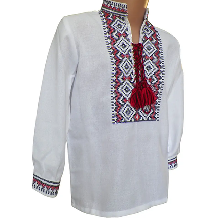 Embroidered long-sleeved shirt for a boy