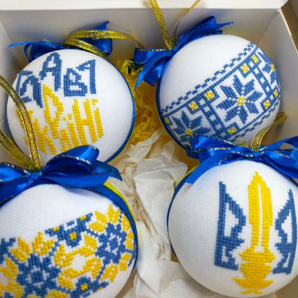 Set of New Year's ornaments in Ukrainian style