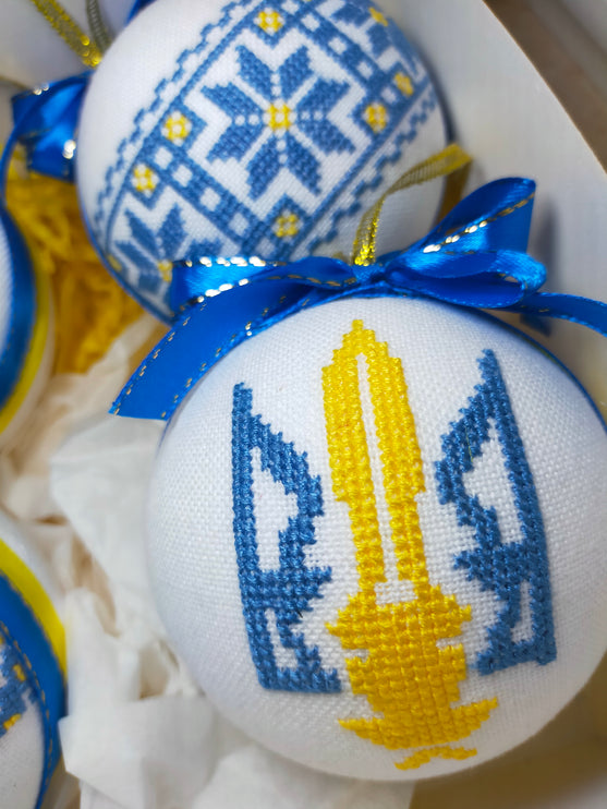Set of New Year's ornaments in Ukrainian style