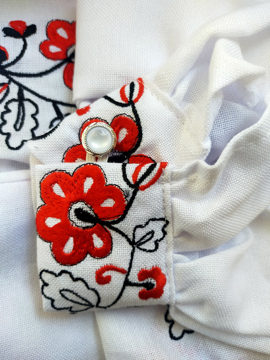 Women's embroidered blouse with flowers