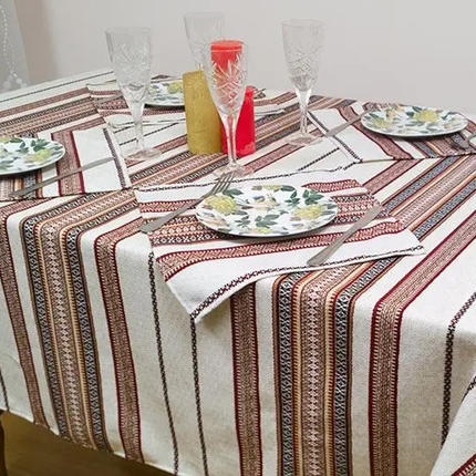 Linen Tablecloth with Napkins in Ukrainian Style