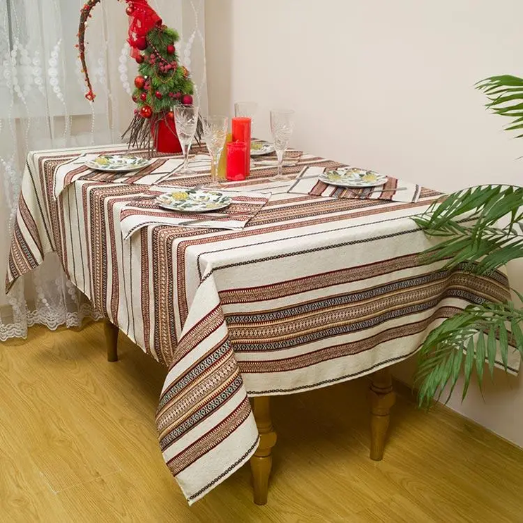 Linen Tablecloth with Napkins in Ukrainian Style