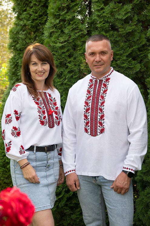 Men's vyshyvanka shirt with oak tree ornament