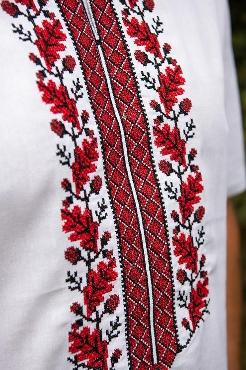 Men's vyshyvanka shirt with oak tree ornament