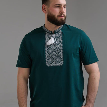 Mens t-shirt with Ukrainian embroidery ornament