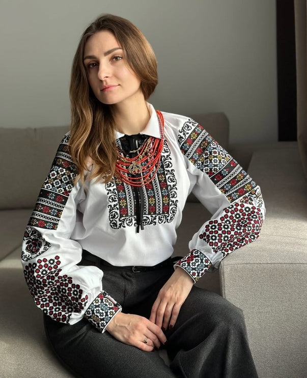 Traditional Ukrainian Embroidered Blouse