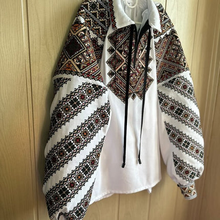Traditional Ukrainian vyshyvanka with rich geometric embroidery