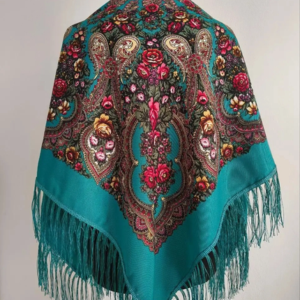 Ukrainian floral shawl 110*110 cm