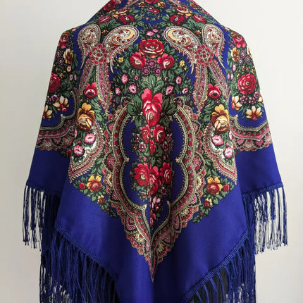 Ukrainian floral shawl 110*110 cm