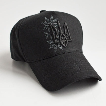 Ukrainian baseball cap with embroidered tryzub
