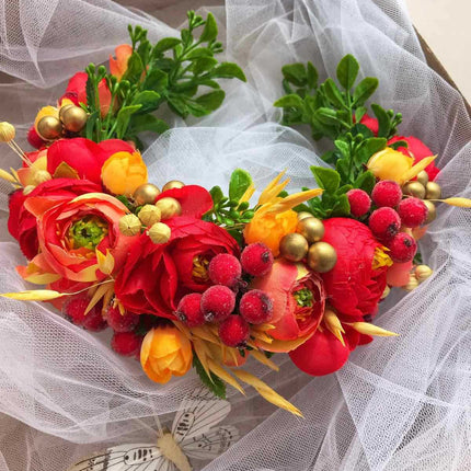 Ukrainian flower hair wreath handmade