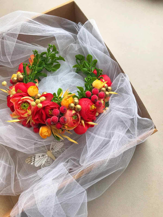 Ukrainian flower hair wreath handmade