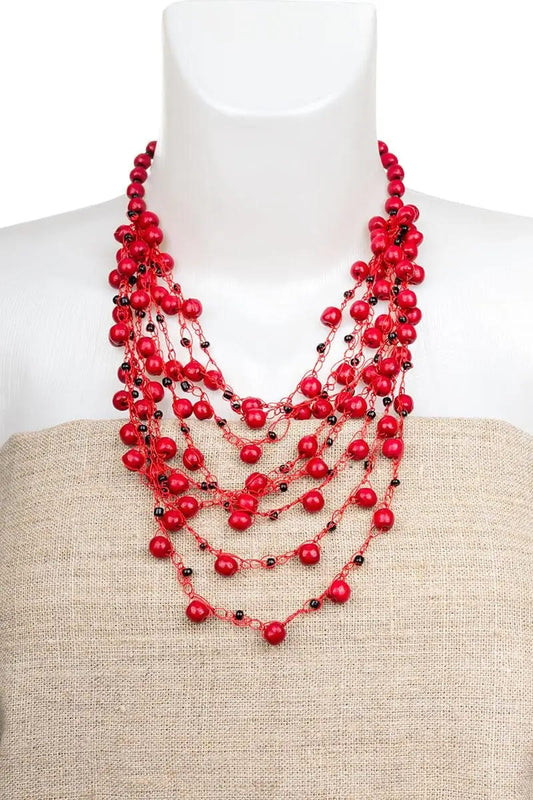 Ukrainian jewelry braided (red-black)