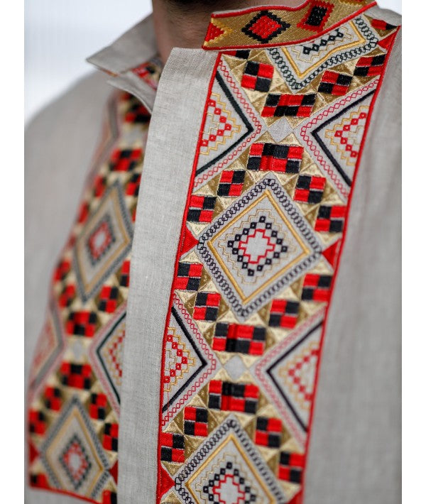 Ukrainian linen vyshyvanka for men