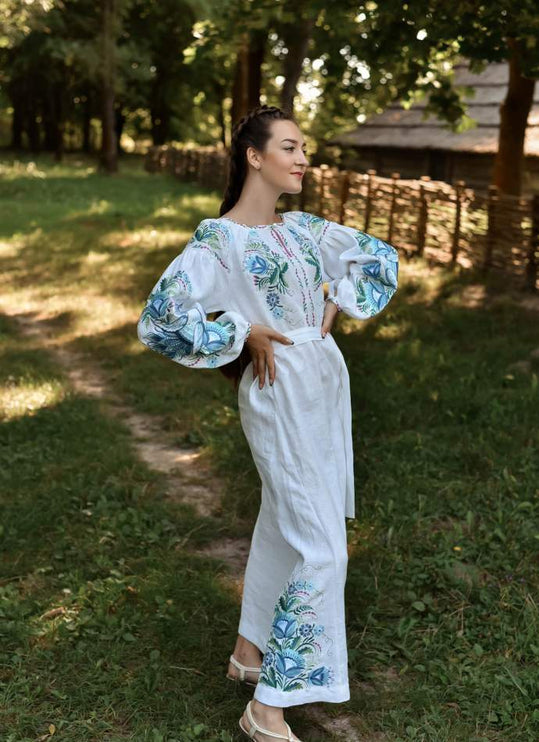 Ukrainian dress with floral embroidery
