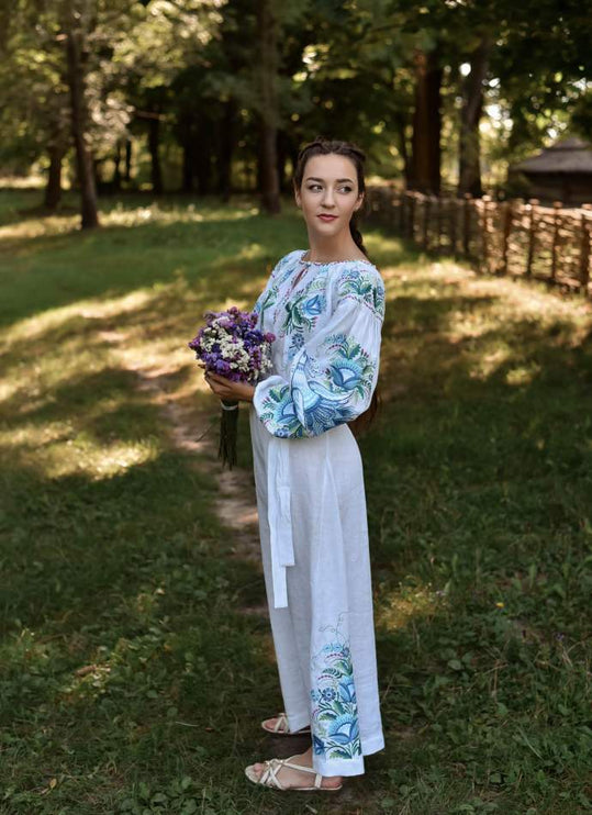 Ukrainian dress with floral embroidery