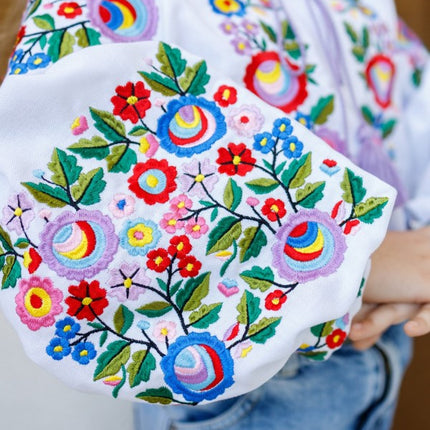 Vyshyvanka for a girl with Bukovinian flowers