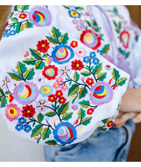 Vyshyvanka for a girl with Bukovinian flowers