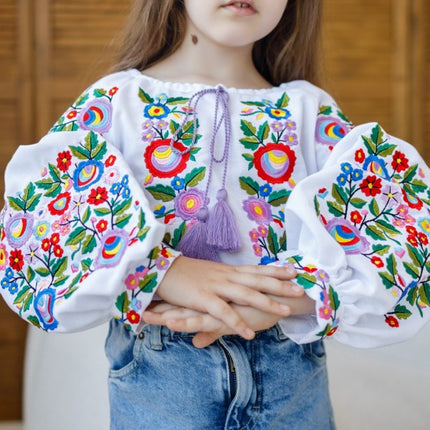 Vyshyvanka for a girl with Bukovinian flowers