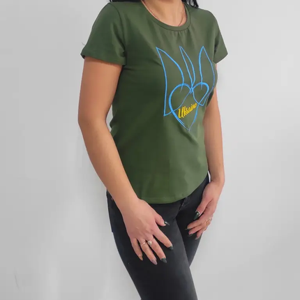 Women's embroidered t-shirt I Love Ukraine