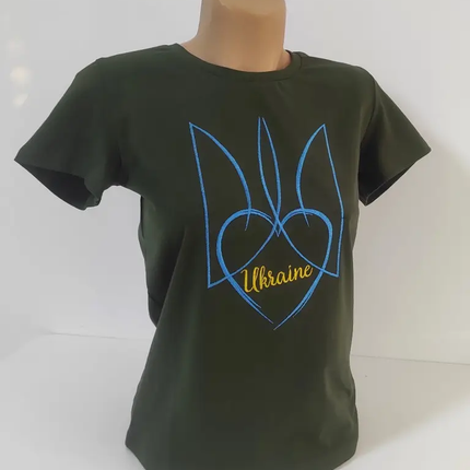 Women's embroidered t-shirt I Love Ukraine