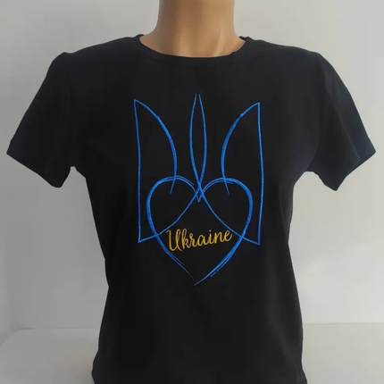 Women's embroidered t-shirt I Love Ukraine