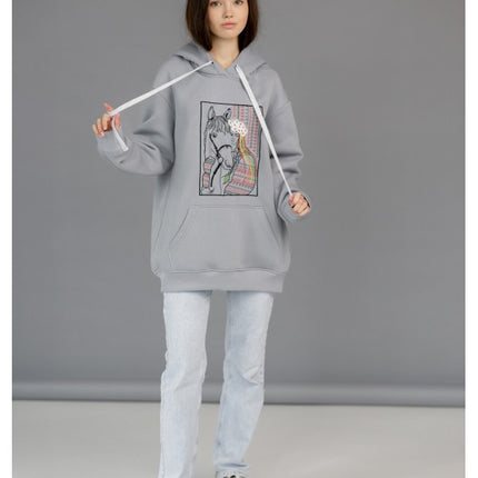 Women's hoodie with embroidery