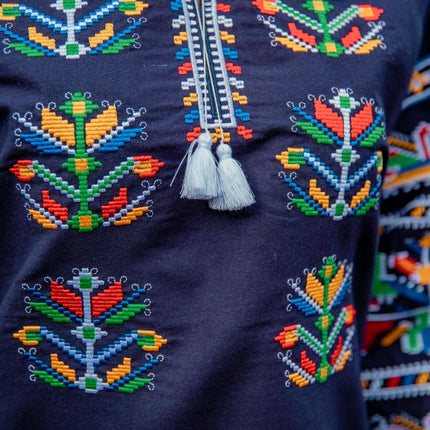 Women's blouse with ethnic embroidery