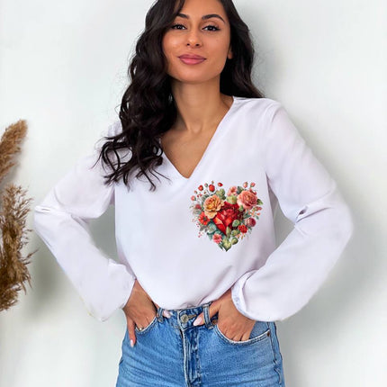 Women's blouse with floral print