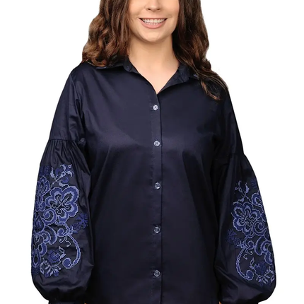 Women's embroidered Ukrainian blouse with buttons