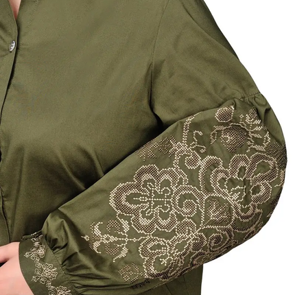 Women's embroidered Ukrainian blouse with buttons