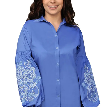 Women's embroidered Ukrainian blouse with buttons